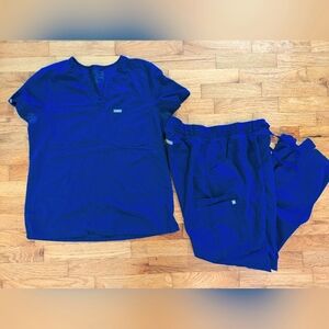 Figs Scrub Set Deep Royal Blue